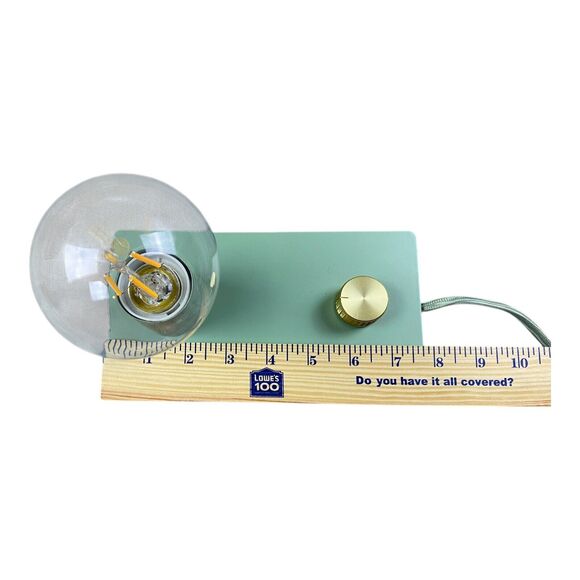 Mercantile Design Table Top Edison Lamp NEW W TAG Minimalist Simple Teal & Gold - Picture 7 of 13